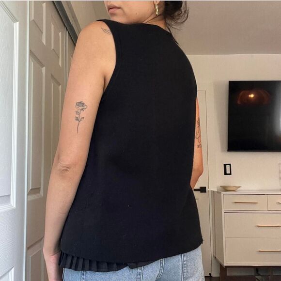 Vintage Crystal Kobe Black Embroidered Vest – Size Small - Picture 6 of 6